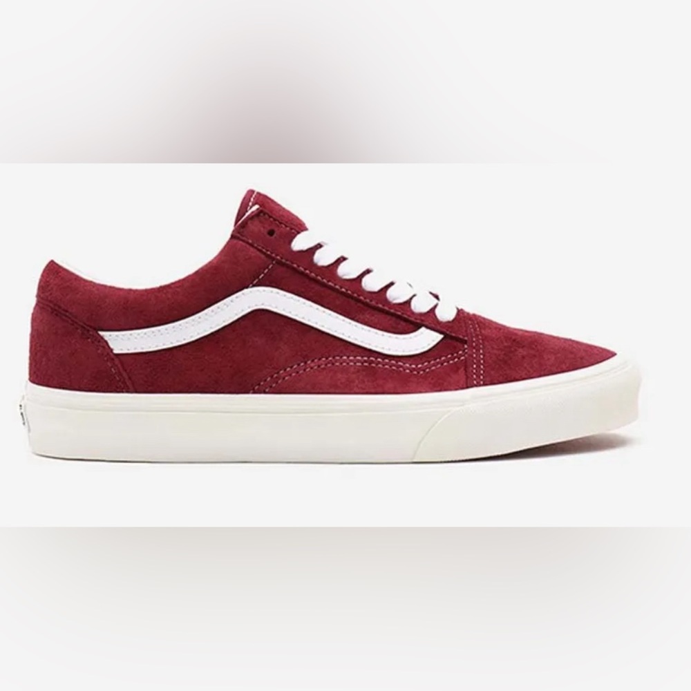 Red pig suede vans size 5.5 woman’s